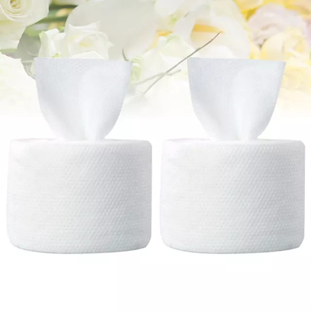 2 Rolls Non Woven Gauze Cotton Towel White Washcloths Wet and Dry