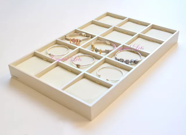 Authentic Pandora Shop Countertop Bracelets Jewelry Organizer Display Wood Tray