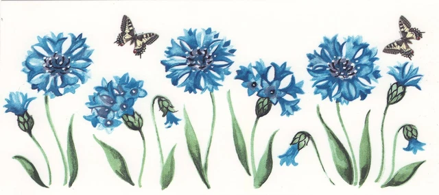 Calcomanía de cerámica tobogán de taza de maíz azul 1 pieza 7-1/2"" X 3-1/4"" FF