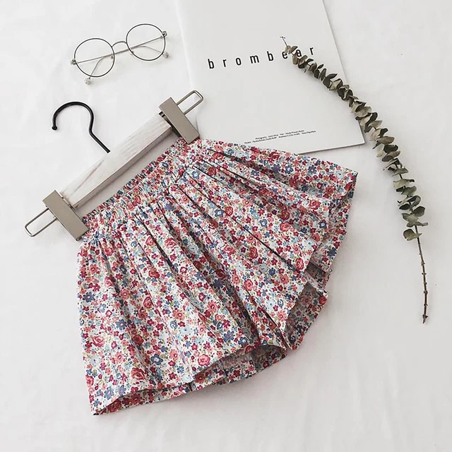 Pantaloncini da ragazza vita elastica per ragazze stampa floreale pantaloncini casual