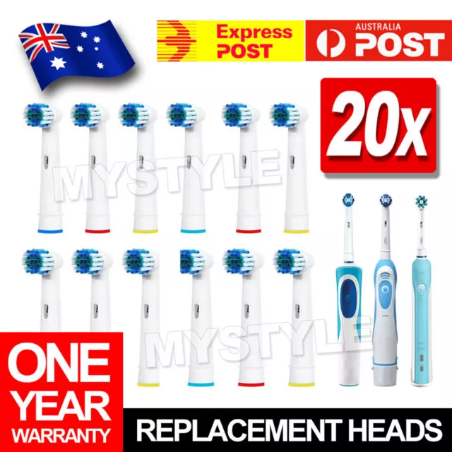 20pcs Replacement Toothbrush Electric Brush Heads For Oral B Braun Models Series