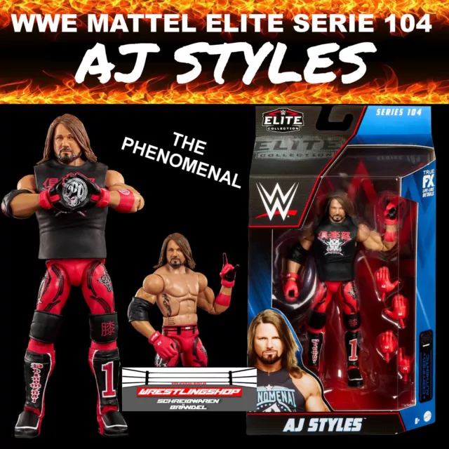 Wwe Mattel Elite 104 Aj Styles Wrestling Action Figur Raw Basic Bloodline Phenom