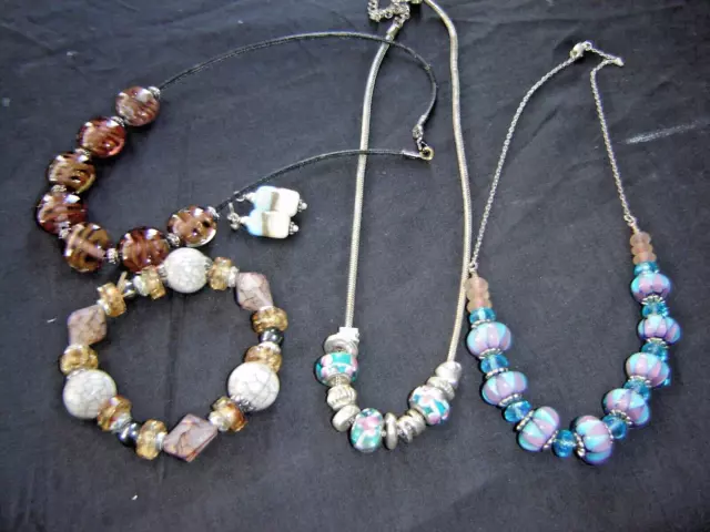 Job Lot Of Glass Beaded Jewellery