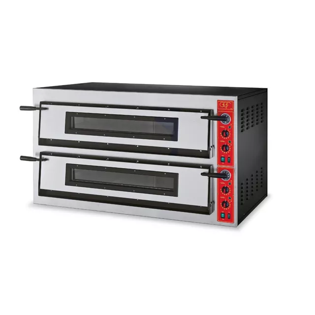Gastro Pizzaofen Backofen 2 Kammer Pizzabackofen elektrisch 18 kW 1370x850x750mm