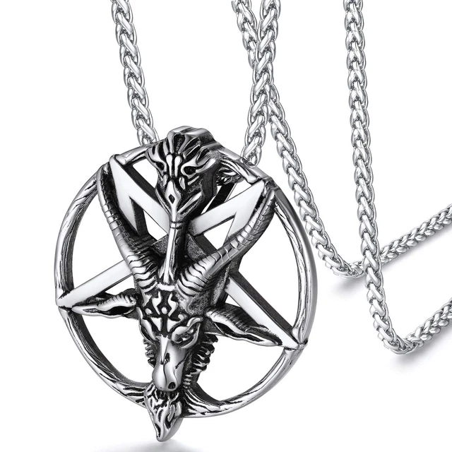 Baphomet Stud Boucles d’oreilles Pentagramme inversé Satan Diable Occulte... - Earrings