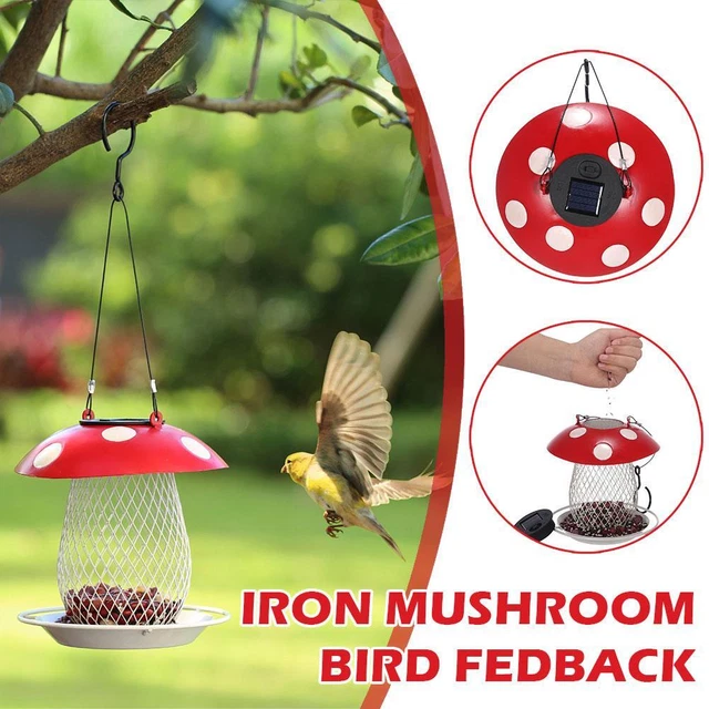 Hanging Metal Bird Feeder For Peanut Mushroom Design Gifts Garden Wildlife H2Q5