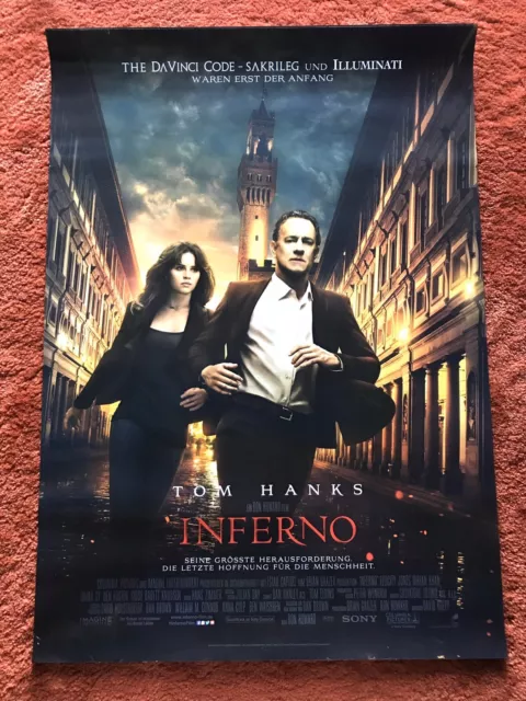 Inferno Kinoplakat Poster A1, Tom Hanks, Dan Brown, Da Vinci Code, Illuminati