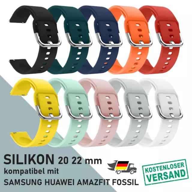 Silikon Armband 22 | 20 mm für Samsung Huawei Amazfit Smartwatch Uhrenarmband