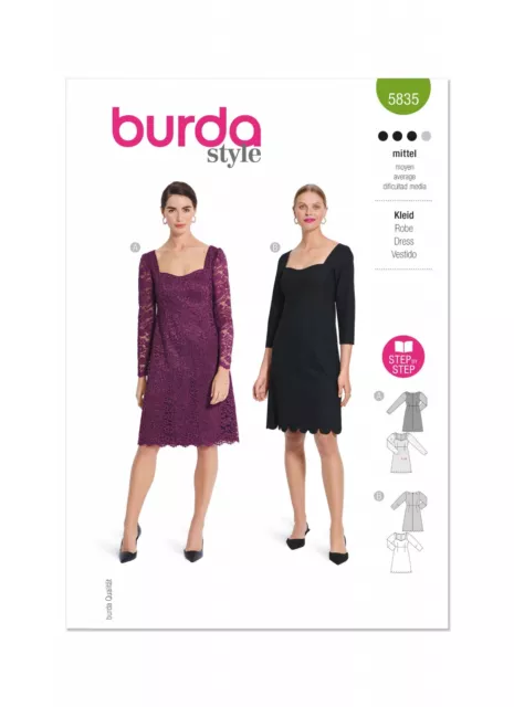 Burda SEWING PATTERN 5835 Misses' Cocktail Dresses Sizes 8-18