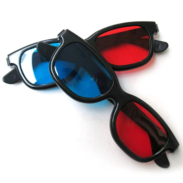 RED BLUE 3D Glasses Frame For Dimensional Anaglyph Movie DVD Ga*xd EUR
