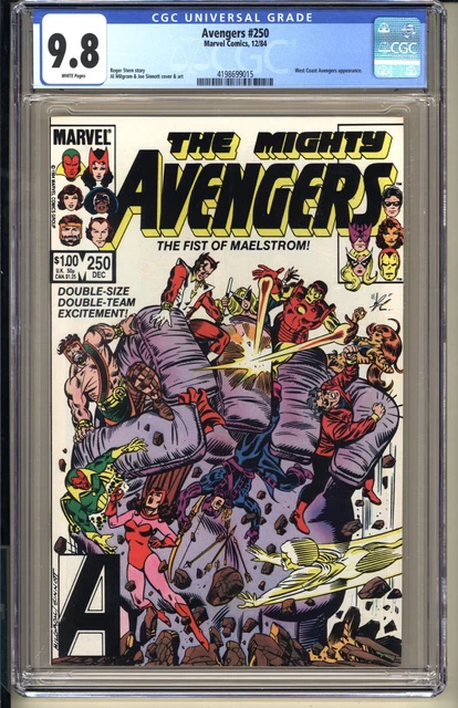 Avengers #250  CGC 9.8 WP NM/MT  Marvel Comics 1986 Captain America Iron Man v1