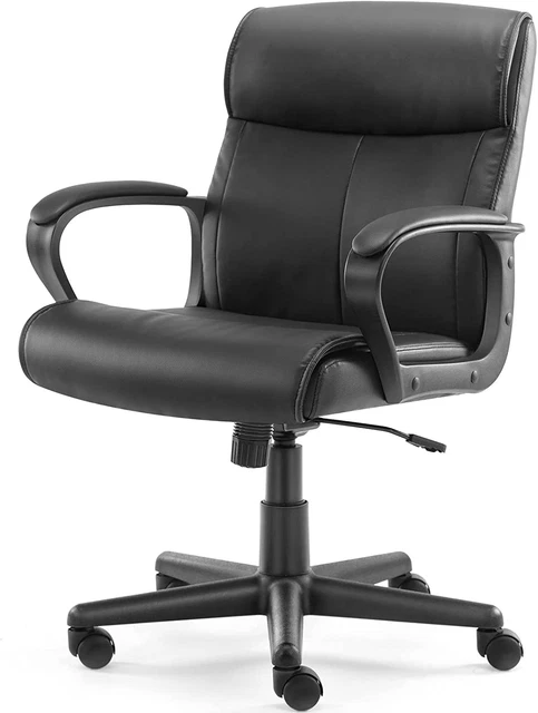 Executive Office Chair - Ergonomic Mid-Back Home Computer Desk Chair with Lumbar