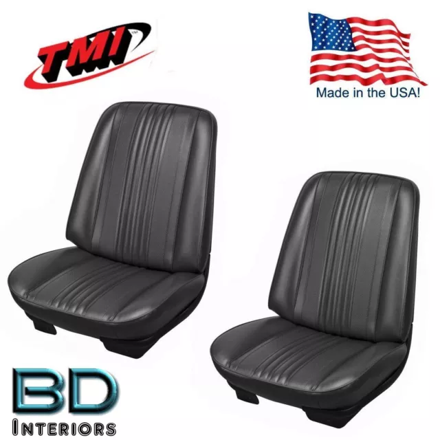 1970 Chevelle, El Camino Front Bucket Seat Upholstery, Black, Made in USA by TMI