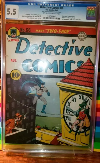 Detective Comics #66 CGC 5.5 DC 1942 1st Two-Face! Harvey Dent! Batman N7 112 cm