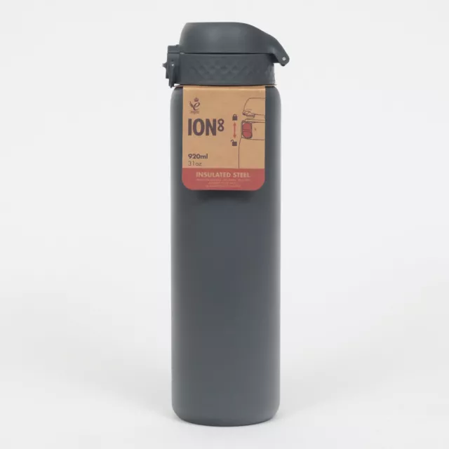 Ion8 Leak Proof Clear / Steel Water Bottle, BPA Free, Grey, 560ml 