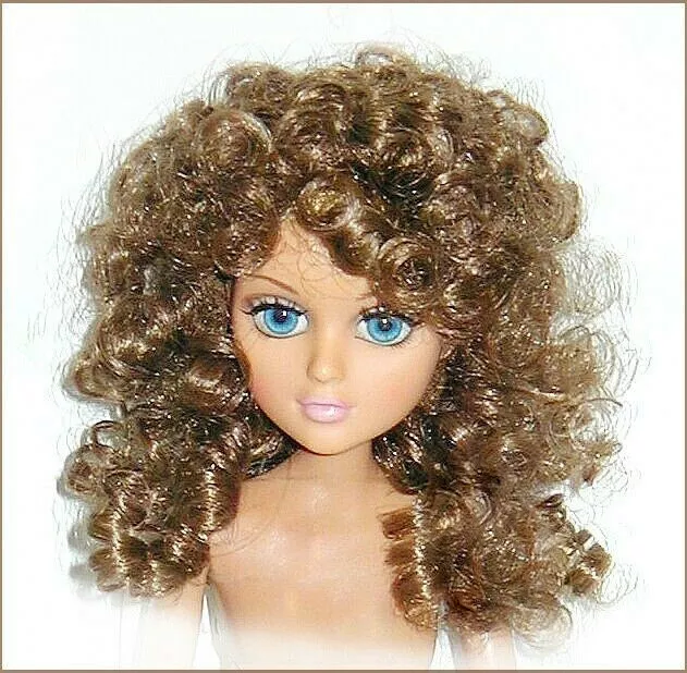 NEW Global DOLL WIG Sz 7 - 8 All over CURLS Curly Light Brown Old stock Full Cap