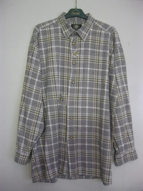 Grande camicia tradizionale in flanella camicia a quadri grigio verde bianco nobile camicia in flanella inverno