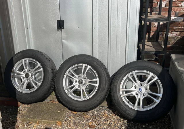 thumbnail image 2 of Pair Of Bailey Caravan Alloy Wheel Centre Cap Stickers – 55mm Silver Blue X2 2 of 5