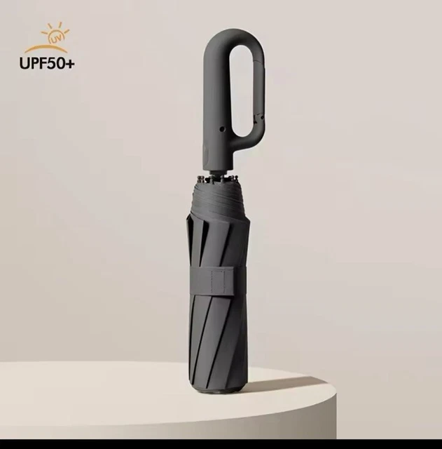 Ombrello Pieghevole Perletti Antivento - Apertura Automatica, Diametro 98 Cm | Grigio Bordo Azzurro, Compatto Da Borsa - Foto 4