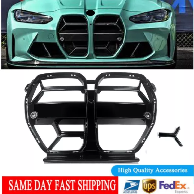 For 2021-2024 BMW M3 G80 M4 G82 G83 CSL Style ABS Gloss Black Front Bumper Grill