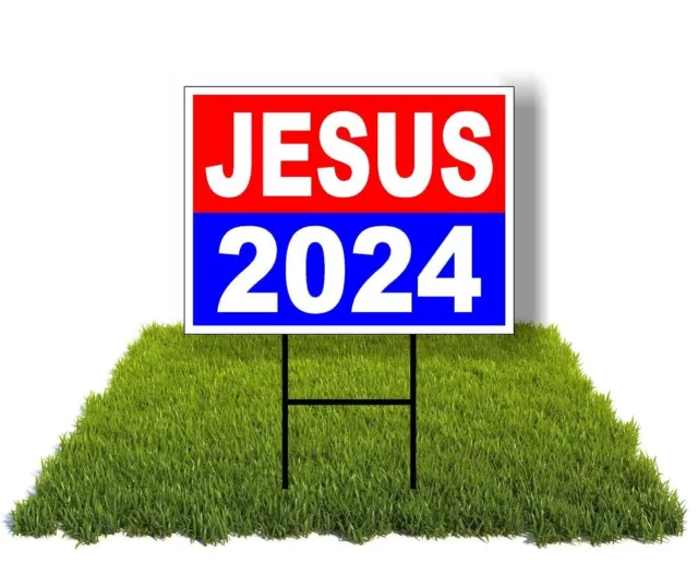 Eco JESUS 2024 12x16 in Yard Road Sign w/Stand