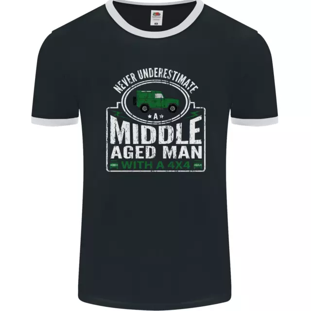 A Middle Aged Man With a 4x4 Off Roading Mens Ringer T-Shirt FotL