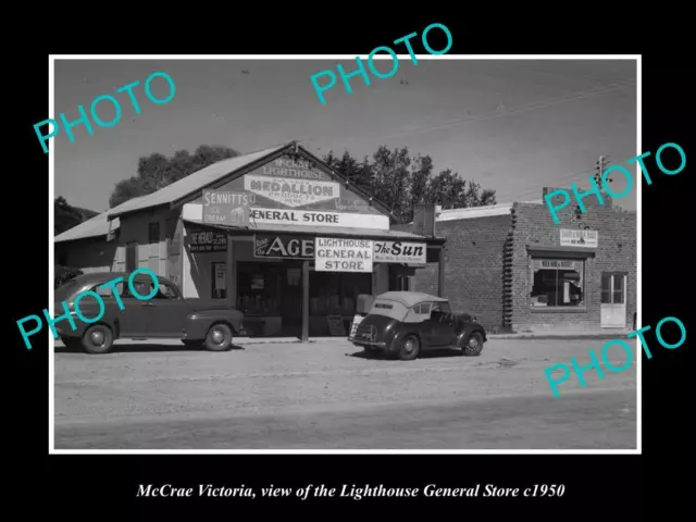 OLD LARGE HISTORIC PHOTO OF McCRAE VICTORIA THE LIGHTHOUSE GENERAL STORE c1950