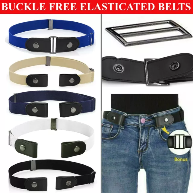 Enzo Buckle Free Elasticated Belts Mens Womens No Bulge Hassle Free Stretch Belt