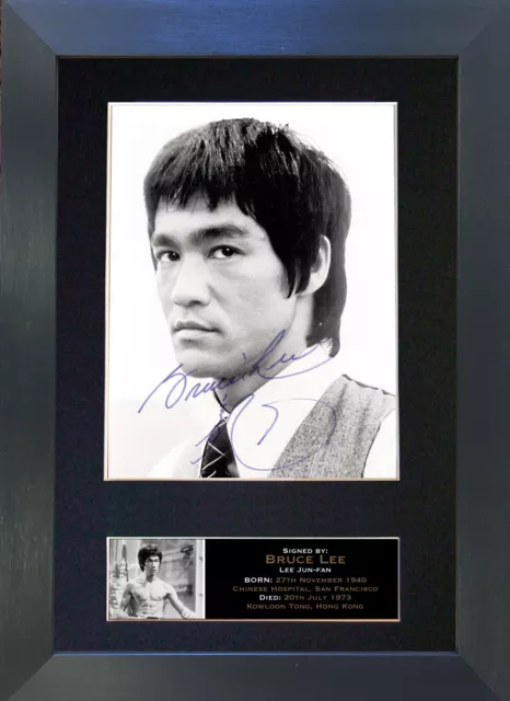 BRUCE LEE No2 Signed Mounted Reproduction Autograph Photo Prints A4 768