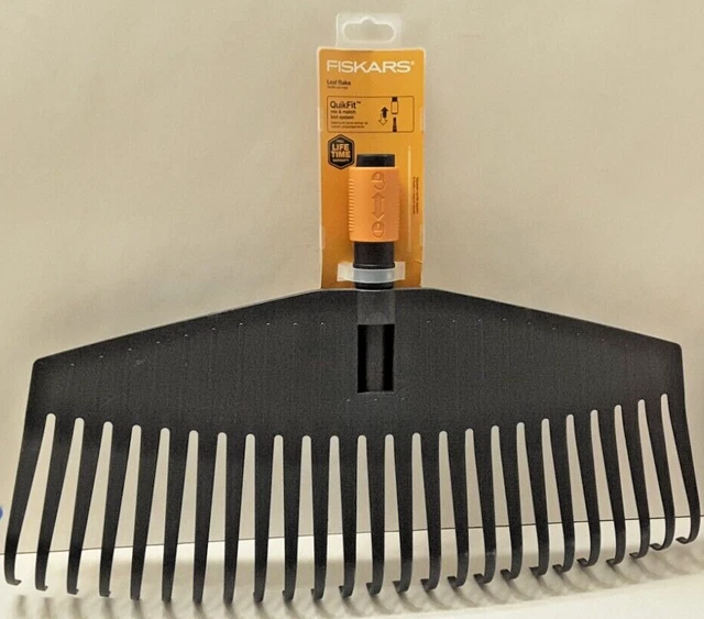 Fiskars QuickFit Lawn Leaf Rake, Outdoor, Black, New - FREE Shipping