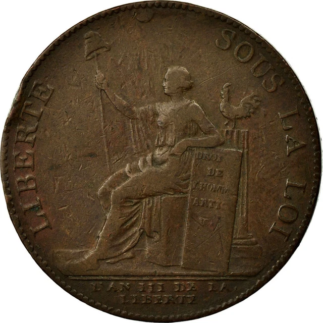 [#653726] Münze, Frankreich, 2 Sols, 1791, S, Bronze, KM:Tn25, Brandon:222