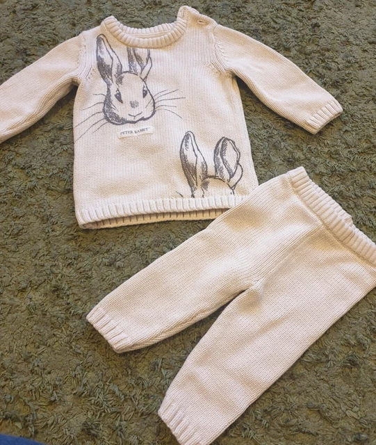 Maglione e leggings Peter Rabbit crema Tesco età 0-3 mesi