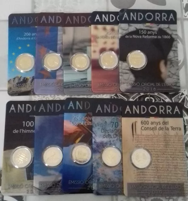 DISPO 2 euro ANDORRE Commémo de 2014 à 2019