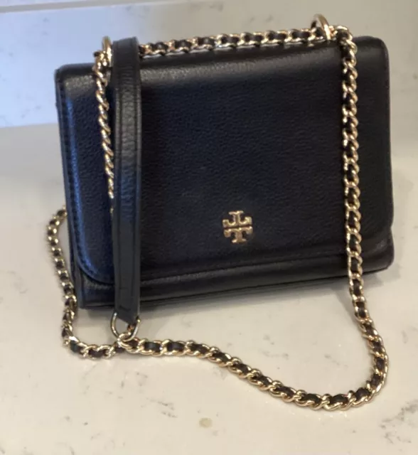 Tory Burch Black Emerson Gold/Black Chain Crossbody Handbag