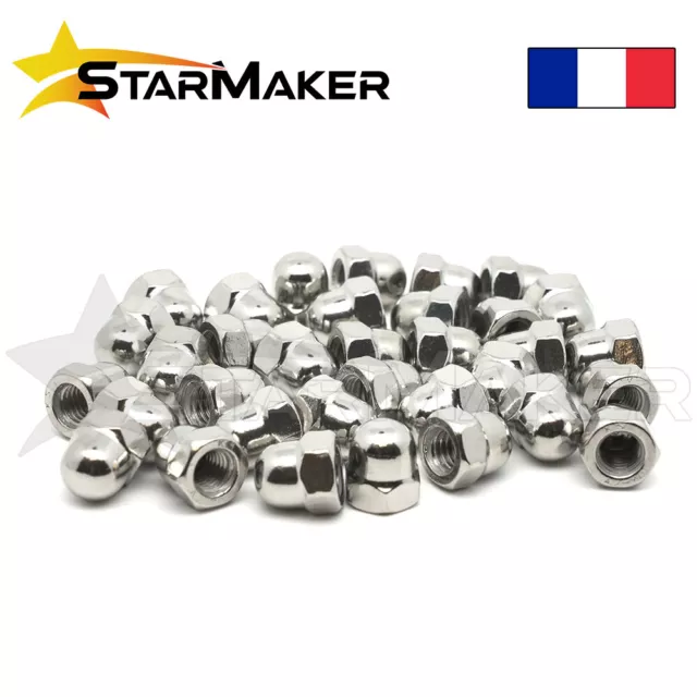 Écrous borgnes inox A2 DIN 1587- M3 M4 M5 M6 M8 - Par lots 5 à 50 pcs 3