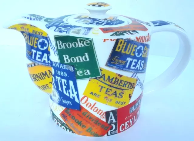 TEAPOT Paul Cardew "World Tea" 12 oz Designed in England 2008 Tea Labels 67L