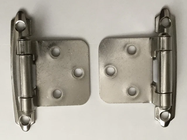 Style Selections 1-Pack 2-3/4-in x 1-3/4-in Satin Nickel Flush Cabinet Hinges
