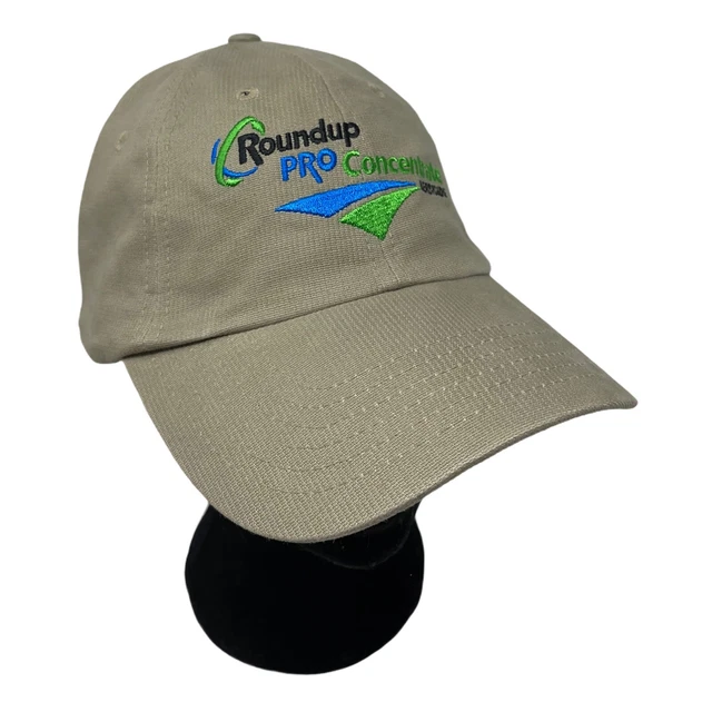 Round Up Pro Concentrate Corduroy Tan Ag Farmer Golf Hat Cap Strap Khaki — NWOT
