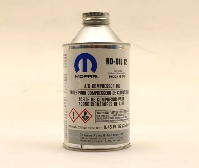 NEW OEM Mopar ND-OIL 12 A/C Compressor Oil Lubricant 8.45oz Bottle 68224150AB