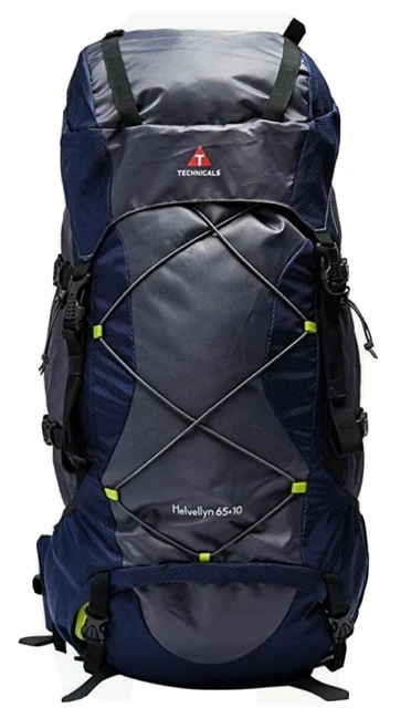 TECHNICALS HELVELLYN 65+10 Litre Rucksack Navy/Grey EXCEL Condition ...