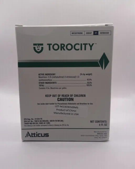 Torocity 4SC Herbicide 40% Mesotrione generic 8 Oz bottle