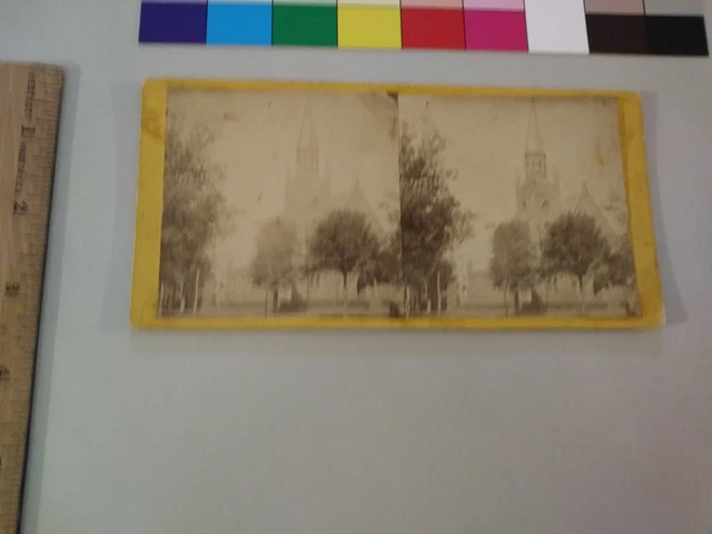 St Michael's Church Bristol Rhode Island WC Liscomb Stereoview Photo