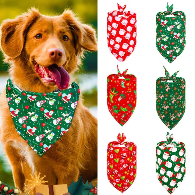 Perro Bandana Navidad Gato Mascota Triángulo Bufanda Pequeño Baberos Fiesta y "