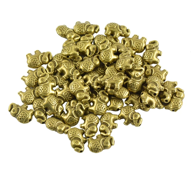 50 Stück Vintage Elefant Perlen Charms Spacer DIY Armband Halskette Herstellung
