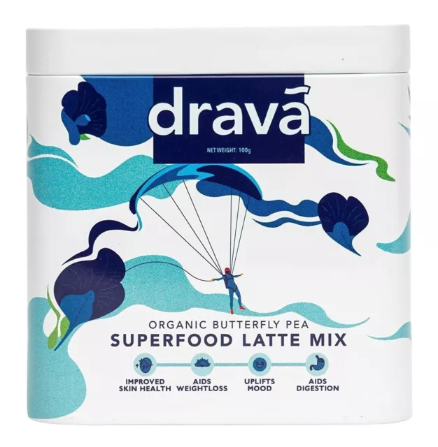 drava Organic Butterfly Pea Powder | Superfood Latte Mix Free Shipping Worldwide