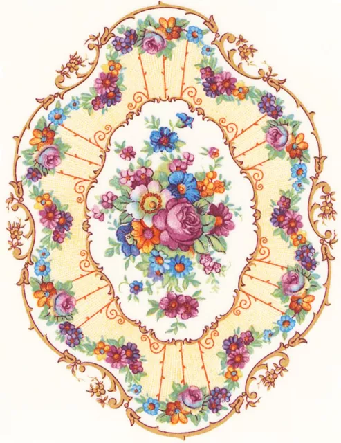 Calcomanías de vidrio tobogán de flores ovalado oro rosa de 2-3/8"" X 2