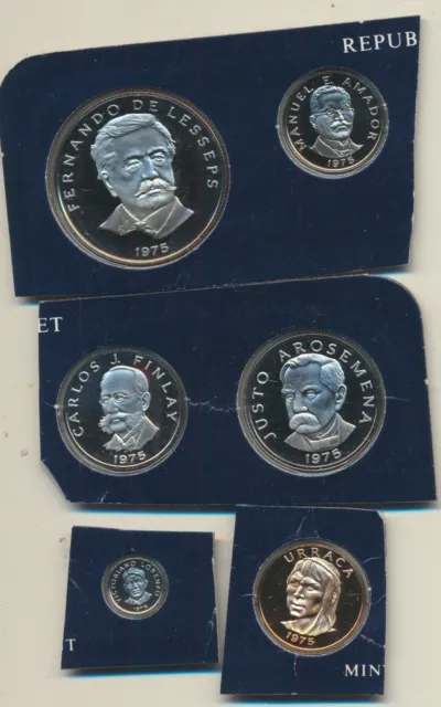 Panama: 1975 1c to 50c Proof 6 Coin Set inc. the scarce 2½c & 25c