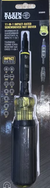 Klein Tools 32500HD 11-in-1 Multi-Bit Screwdriver/Nut Driver Impact-Rated NEW