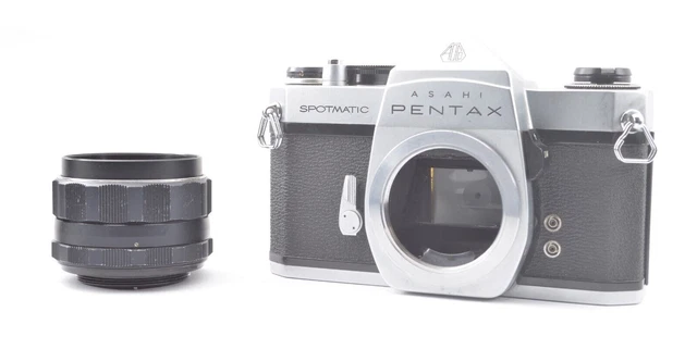 Asahi Pentax Spotmatic F Chrome 35mm Film SLR /w SMC Takumar 55mm f/1.8- JAPAN