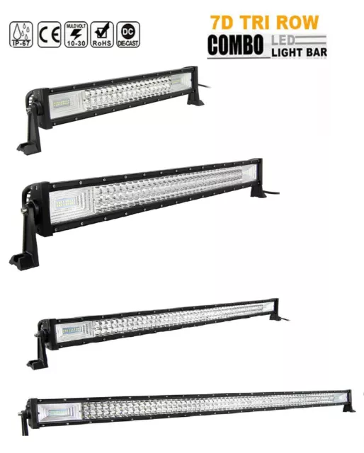 3 Rows LED Lightbar 23 33 41 51 Zoll Lichtbalken Arbeitsscheinwerfer Offroad 12V